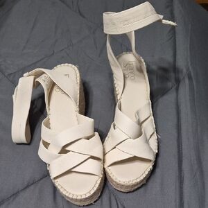 Franco Sarto Cream Espadrille Wedges